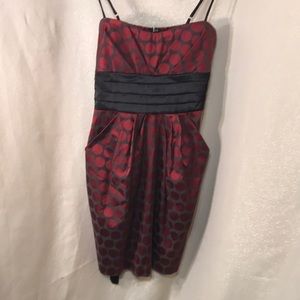 Size 7 holiday dress with black sash tie belt